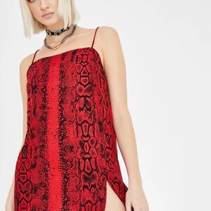 Motel Rocks Datista Red Snake Print Dress